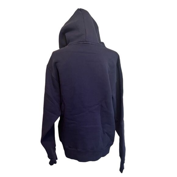 Madhappy Unisex Appliqué Wave Fleece Hoodie Navy Medium NEW - Picture 4 of 9